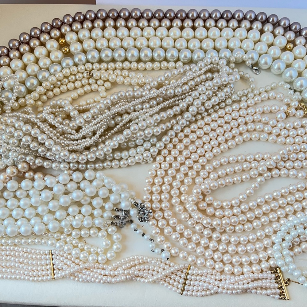 Huge lot of Pearl beaded jewelry for repair or repurposing
